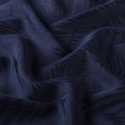 Dört Mevsim Lacivert Zebra Desenli Monogram Şal