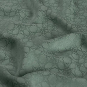 Dört Mevsim Mint Yeşili Monogram Şal - Thumbnail