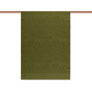 ipekevi - Dört Mevsim Osmanlı Yeşili Zebra Desenli Monogram Şal (1)