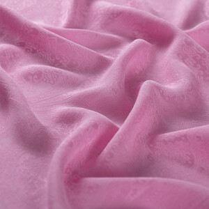 Dört Mevsim Şeker Pembe Gökgülü Desenli Şal - Thumbnail