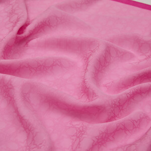 Dört Mevsim Şeker Pembe Monogram Şal - Thumbnail