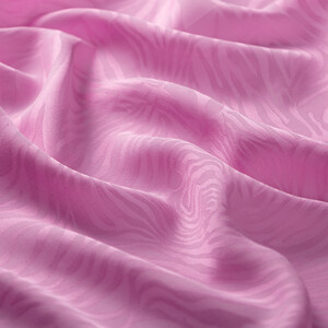 Dört Mevsim Şeker Pembe Zebra Desenli Monogram Şal - Thumbnail