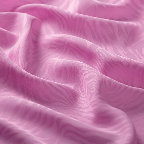 Dört Mevsim Şeker Pembe Zebra Desenli Monogram Şal