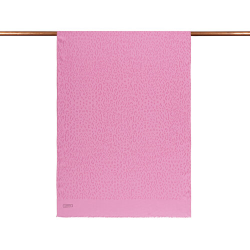 Dört Mevsim Şeker Pembe Leopar Desenli Monogram Şal