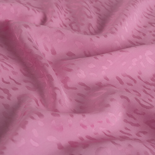 Dört Mevsim Şeker Pembe Leopar Desenli Monogram Şal