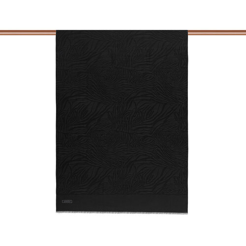 Dört Mevsim Siyah Zebra Desenli Monogram Şal