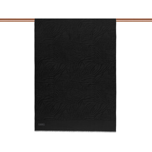 ipekevi - Dört Mevsim Siyah Zebra Desenli Monogram Şal (1)