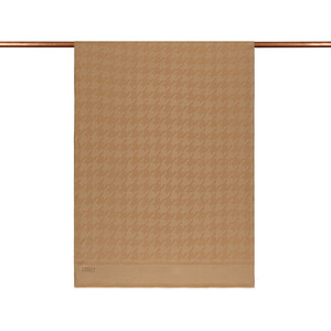 ipekevi - Dört Mevsim Sütlü Kahve Kazayağı Desenli Monogram Şal (1)