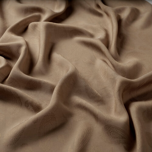 شال الفصول الأربعة تصميم بيزلي لون بني فاتح