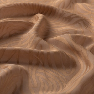 Dört Mevsim Sütlü Kahve Zebra Desenli Monogram Şal - Thumbnail