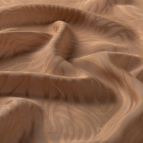 Dört Mevsim Sütlü Kahve Zebra Desenli Monogram Şal