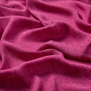 Dört Mevsim Vişne İE Monogram Şal - Thumbnail