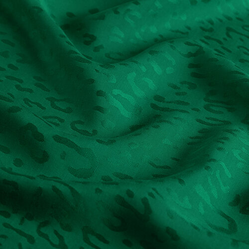 Dört Mevsim Zümrüt Leopar Desenli Monogram Şal