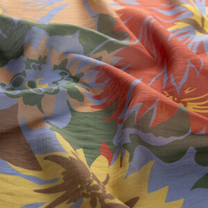 Dry Rose Beige Nihavent Print Tencel Scarf - Thumbnail