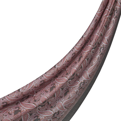 Dry Rose Charcoal Mezopotamya Model 01 Print Tencel Scarf