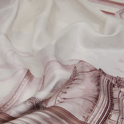 Dry Rose Coffee Riviera Twill Silk Scarf