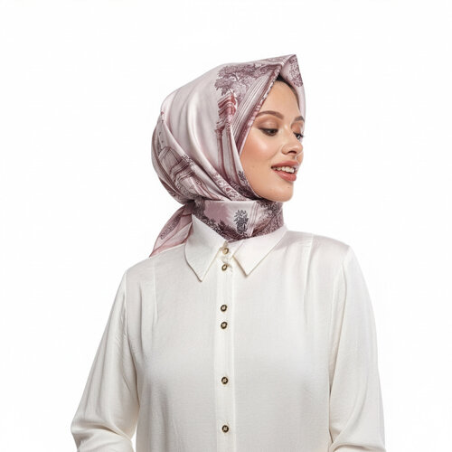 Dry Rose Coffee Riviera Twill Silk Scarf