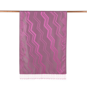 Dry Rose Ethnic Zigzag Silk Scarf - Thumbnail