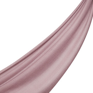 Dry Rose Herringbone Patterned Wool Silk Shawl - Thumbnail