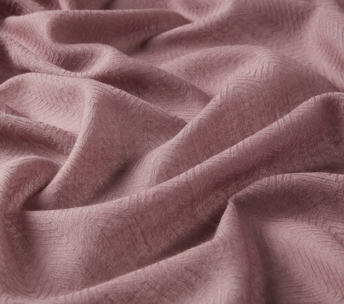 Dry Rose Herringbone Patterned Wool Silk Shawl