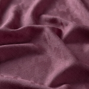 Dry Rose Houndstooth Patterned Wool Silk Scarf - Thumbnail