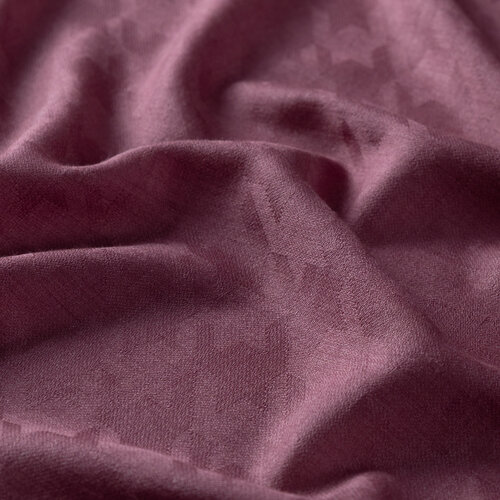 Dry Rose Houndstooth Patterned Wool Silk Scarf