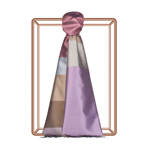 Dry Rose Kushak Striped Silk Scarf