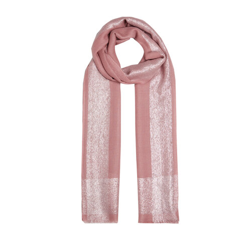Dry Rose Lurex Border Wool Silk Scarf