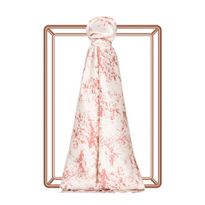 Dry Rose Marble Print Silk Scarf - Thumbnail