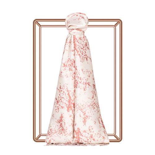 Dry Rose Marble Print Silk Scarf