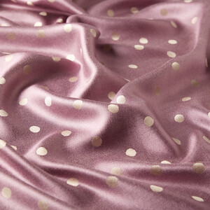 Dry Rose Polka Dot Silk Scarf - Thumbnail