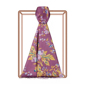 Dry Rose Rose Bloom Print Silk Scarf - Thumbnail