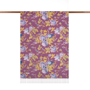 Dry Rose Rose Bloom Print Silk Scarf - Thumbnail