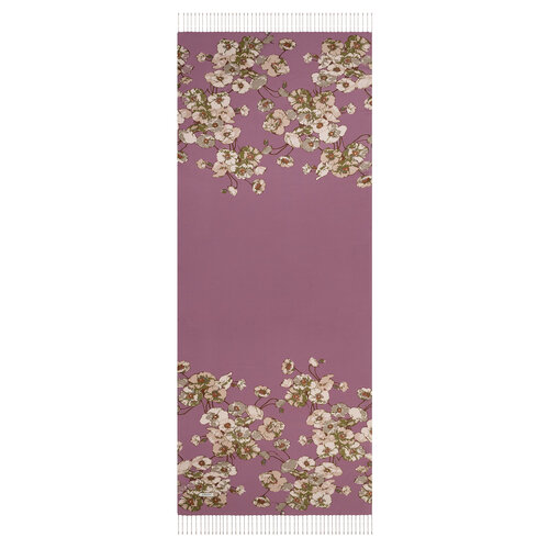 Dry Rose Spring Branch Print Silk Scarf