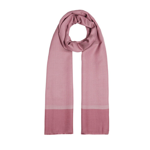 Dry Rose Thin Herringbone Wool Silk Scarf