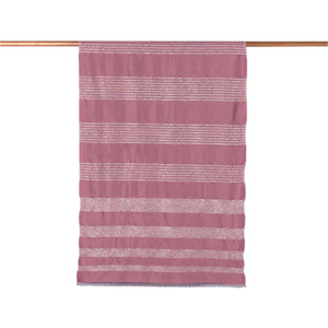 ipekevi - Dry Rose Thin Lurex Striped Silk Scarf (1)
