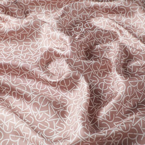 Dry Rose Typo Monogram Silk Twill Scarf - Thumbnail