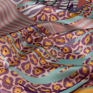 Dry Rose Wild Zen Twill Silk Scarf - Thumbnail