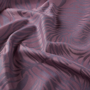 Dry Rose Zebra Print Cotton Silk Scarf - Thumbnail
