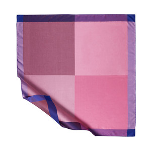 Dusty Pink Block Frame Silk Scarf - Thumbnail