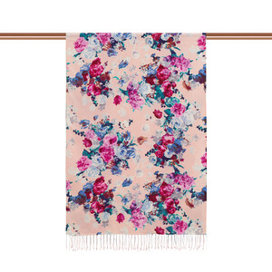 ipekevi - Dusty Pink Garden Spirit Print Silk Scarf (1)