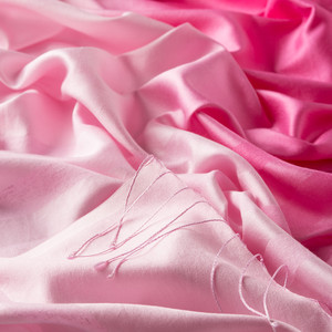 Dusty Pink Mono Striped Silk Scarf - Thumbnail