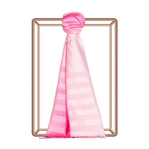 Dusty Pink Mono Striped Silk Scarf