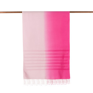 Dusty Pink Mono Striped Silk Scarf - Thumbnail