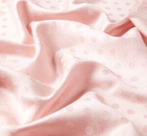 Dusty Pink Polka Wool Silk Scarf - Thumbnail