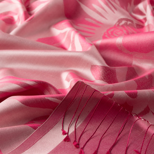 Dusty Pink Royal Garden Jacquard Silk Scarf