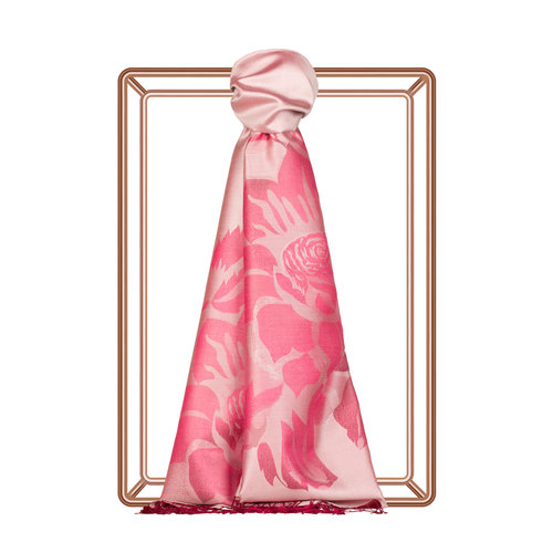 Dusty Pink Royal Garden Jacquard Silk Scarf