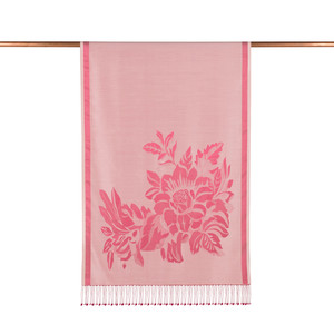 ipekevi - Dusty Pink Royal Garden Jacquard Silk Scarf (1)