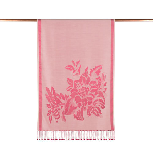 Dusty Pink Royal Garden Jacquard Silk Scarf