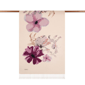 Dusty Pink Water Fleur Print Silk Scarf - Thumbnail
